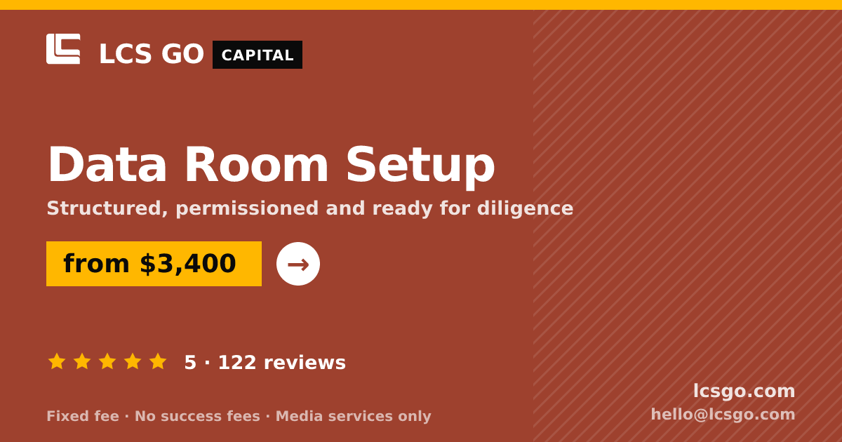 Data Room Setup — from $3,400, rated 5/5 across 122 reviews. LCS GO.
