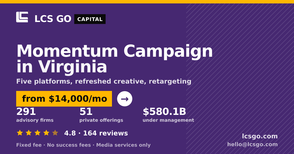 Momentum Campaign in Virginia — from $14,000/mo, rated 4.8/5 across 164 reviews. LCS GO.